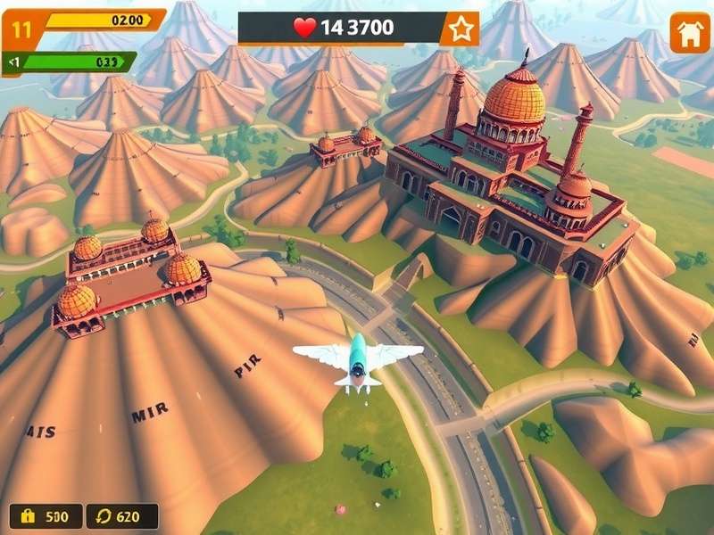 Fast Flow Flier game screenshot showing Indian landscape